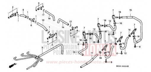 CARBURETOR (INTAKE PIPE) GL1500CW de 1998